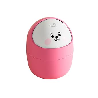 Cortina Corton Design Plastic Small Tabletop Dustbin, Small Waste Bin for Study Table, Office Desk, Bathroom, Kitchen Sink & Washroom (Pink)