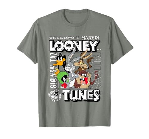 Looney Tunes Wiley Bugs Taz Marvin The Martian T-Shirt T-Shirt, Men, Olive Heather, Small