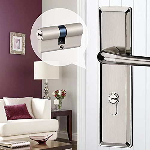 Hengsong Profil-Zylinder Doppelzylinder Schließzylinder 30/30 Metallsilber-Knaufzylinder mit 5 Schlüsseln geeignet für alle Arten von Türen