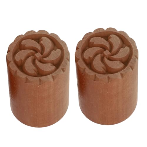 PRETYZOOM 2Pcs Wooden Dough Stampers for Baking Stampers for Bean Paste Buns Dim Sum and Steamed Bread Easy to Clean and Baking Accessories
