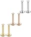 FIBO STEEL 6 Pcs 18G Stainless Steel Nose Rings CZ Inlaid Monroe Lip Rings Ear Piercing 8MM Bar