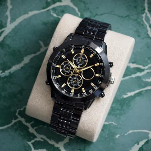 PANJATAN Store PANJATAN Chronograph Analog Watch for Men 45mm Black - Image 3