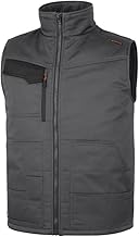 DELTAPLUS Men's Work Pants, Grey Orange, XL