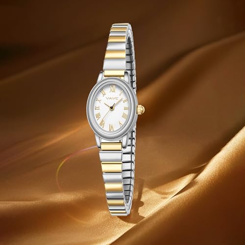 VAVC Watches for Women,Analog Womens Watch with Stainless Steel Expansion Band,Oval Case Roman Dial,Water Resistant（5.91in-6.7in） by VAVC - Used condition - Image 5