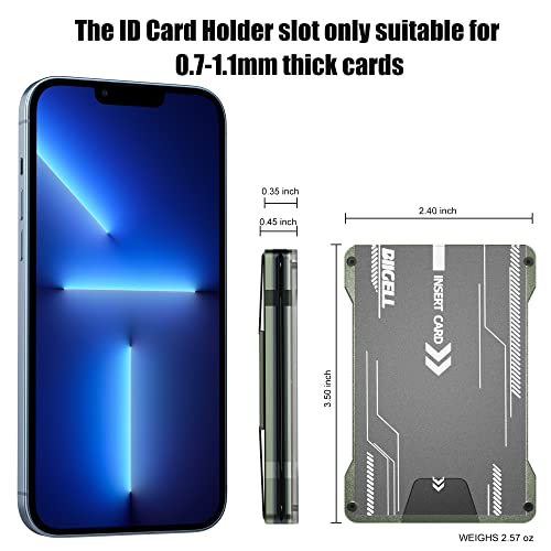 Biigell Wallet For Men - Slim Aluminum Metal Mens Wallets With 1 Clear Window Id Badge Holder, Rfid Blocking, Holds Up 15 Cards With Cash Strap. Ultra-Thin Credit Card Holder Minimalist Wallet, Green #TOP3
