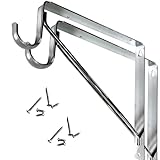 Welded HEAVY DUTY Closet Rod & Shelf Support Bracket - 2 Pack -Chrome