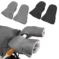 Handwärmer Kinderwagen, 2 Paar Handwärmer für Kinderwagen Wasserdicht Winddicht Warm Weiche Plüsch Innenseite Kinderwagen Handwärmer Universal, Buggy Atmungsaktiv Winter Zubehör für Eltern