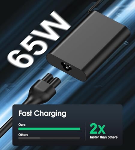 Image of 65W Type C Charger Compatible with Dell Laptop Latitude 5540 5440 7440 5450 e5430 5430 5530 7430 3450 5550 5350 7450 5420 7420 5520 e5440 Power Cord, XPS 13 Computer AC Adapter (DE 65W Type-C)