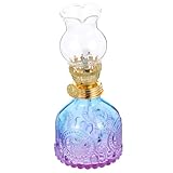 Amosfun Vintage Kerosin-Öllampe mit Glas-Kamin-Dochtregler, dekorative Innenlampe für Schlafzimmer, Wohnzimmer, festliche Atmosphäre, Schreibtischakzent