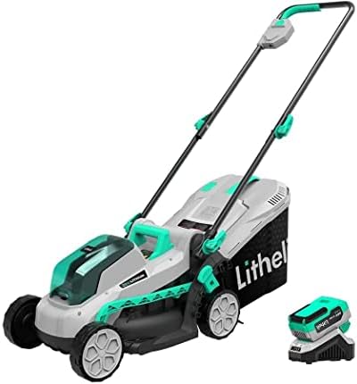 Litheli Cordless Lawn Mower 13 Inch, 5 Heights, 20V Electric Lawn Mowers for Garden, Yard and Farm, with Brushless Motor, 4.0Ah Battery & Charger Included