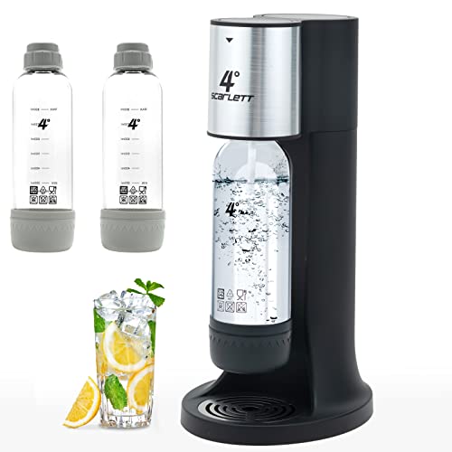 4° Sparkling Water Maker, Soda Maker Machine For Home Or Office, With 3×1.0L Bpa-Free Sparkling Water Bottle, Compatible With Any Screw-In 60L Co2 Carbonator(Not Included)(Matte Black) #TOP4