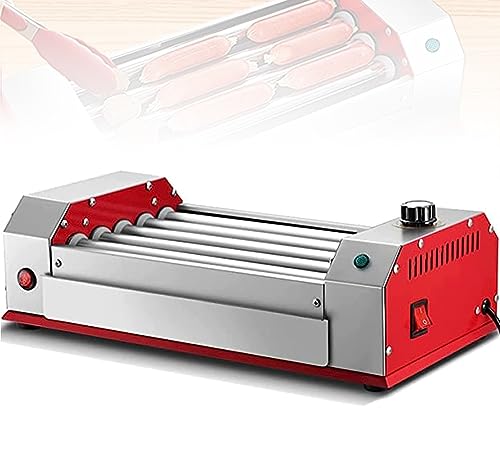 Machine à Hot-Dogs Beper - Cuisson à La Vapeur - 6 Hot-Dogs - Tige Chauffante Pour Pains - Rouge - Nettoyage Facile