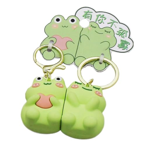 Frfik Portachiavi per coppie, 2 portachiavi magnetici per lui e per lei, compatto e robusto, romantico anniversario e San, portachiavi in PVC per, design orso e rana, Rana, Refer