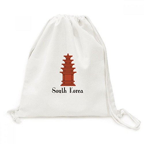 Sac cordon en toile Tour de brique rouge Corée du Sud voyage décontracté