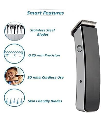 Image of Rechargeable Beard Trimmer for Men Cordless Hair Clipper | Stainless Steel Blades | 3 Comb Attachments | 130 Min Runtime Grooming Trimmer | ALI SHIPPING