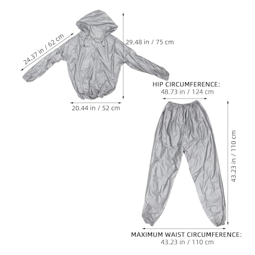 Traje de sauna de PVC XL con capucha y cremallera DECHOUS para entrenar 3