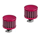 2PC 12mm Mini Oil Breather Air Filter Universal for Cars and Motorcycles Auto Cone Mini oil Air Intake Filter Cold Air Intake Filter Breather Turbo Vent Air Intake Filter Cleaner Red