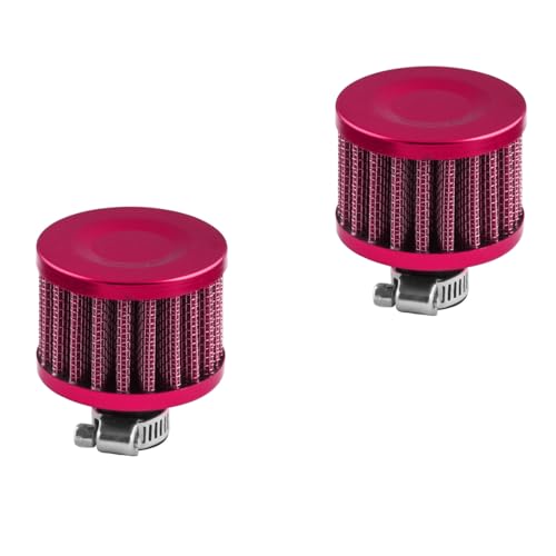 2PC 12mm Mini Oil Breather Air Filter Universal for Cars and Motorcycles Auto Cone Mini oil Air Intake Filter Cold Air Intake Filter Breather Turbo Vent Air Intake Filter Cleaner Red