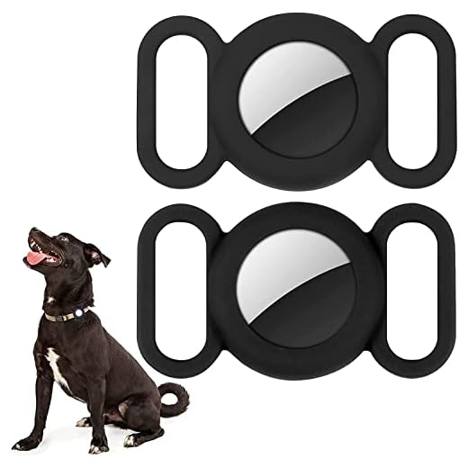 Airtag Collare per cani, custodia in silicone per GPS Tracking Finder(2 pezzi di nero)