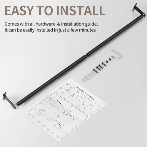 JUYSON Towel Bar for Bathroom 30 Inch Matte Black, Towel Racks for Bathroom Wall Mounted,Bathroom Accessories Stainless Steel Towel Rod Single Towel Holder Towel Hanger(Single Bar-Black, 30 in)