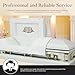 Overnight Caskets White Cross Lords Prayer Metal Funeral Casket w/White Velvet Interior - 18 Gauge Steel - Fully Appointed Adult Casket - Coffin Featuring Velvet Interior Lining w/Pillow & Throw Set