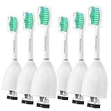 Replacement Toothbrush Heads for Philips Sonicare E-Series(6 Pack), Fits Elite, Essence, Advance, CleanCare, Xtreme HX7022/66, HX7026, HX7023, Electric Tooth Brush Screw-on Handles Pisonicleara