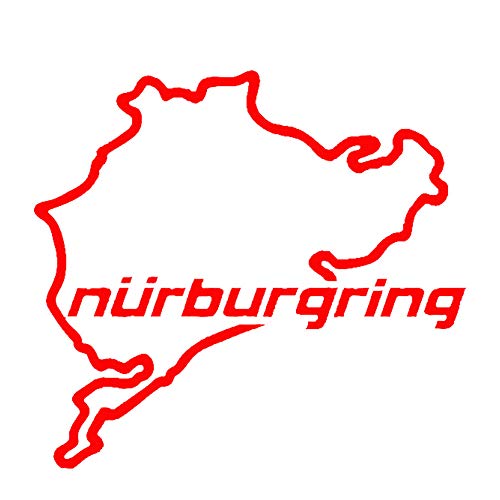 Dragonaur - Adhesivo reflectante para ventana, diseño de mapa de Nurburgring, color rojo Cover