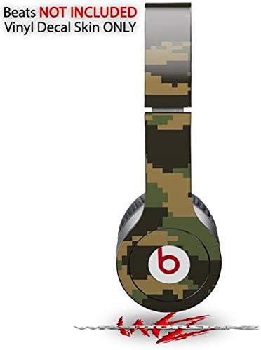 Skin Decal Wrap Works with Original Beats Solo HD Headphones WraptorCamo Digital Camo Timber Skin Only (Headphones NOT Included)