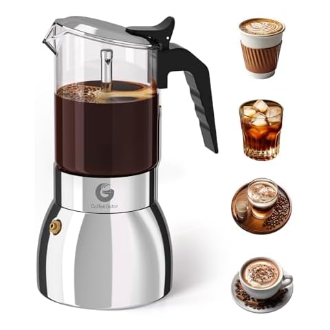 Coffee Gator 9 Cup Glass & Stainless Moka Pot Cover