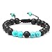 M MOOHAM Lava Rock Bracelet - 8mm Lava Rock Bead Blue Turquoise Anxiety Bracelet, Men Women Stress Relief Yoga Beads Aromatherapy Essential Oil Diffuser Healing Bracelets