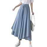 [JoccKorr] ワイドパンツ レディース ゆったり パンツ 無地 ハイウエスト ワイドパンツ キュロット 九分丈 普段着 通勤
