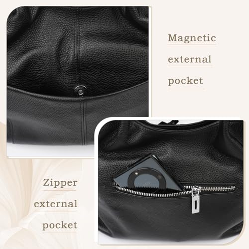 Genuine Leather Tote Bag for Women - Large Capacity Work Top Handle Purse Adjustable Crossbody Bag4