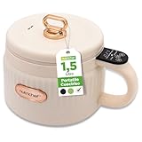 NutriChef Cuoci Riso Elettrico 1,5 Litri, Multi-Funzione con Rivestimento Antiaderente in Ceramica, Pannello Digitale, 6 Funzioni: Riso, Zuppe, Stufati, Porridge Istantaneo, Bianco