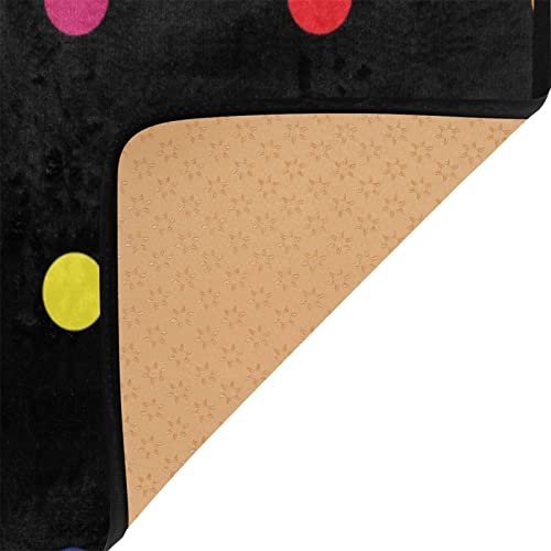 Wihve Area Rugs For Bedroom Living Room Colorful Polka Dot Black Decorative Floor Rugs Large Rug 5 X 7 Feet #TOP3
