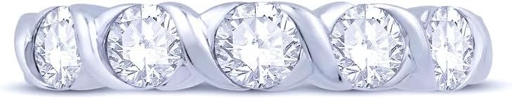 VIN GOL Round Brilliant 0.90 ctw VS2 Clarity, I Color Diamond Platinum Band
