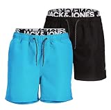 JACK & JONES - Bañador para hombre SPLICELOGO, tallas S, M, L, XL, XXL, en colores negro, rojo y naranja, XL
