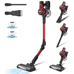 Stanew Aspirateur Balai sans Fil, 33Kpa 320W Aspirateur sans Fil Puissant Pliable, 40Min Autonomie, LED, pour Poils d'animaux Tapis Voiture Sol Dur Canapés etc