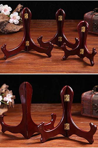 Onwon Wooden Easel Mahogany Finish Display Stand Plate Holder Picture Frame Folding Display Stand (5 Inches) #TOP3