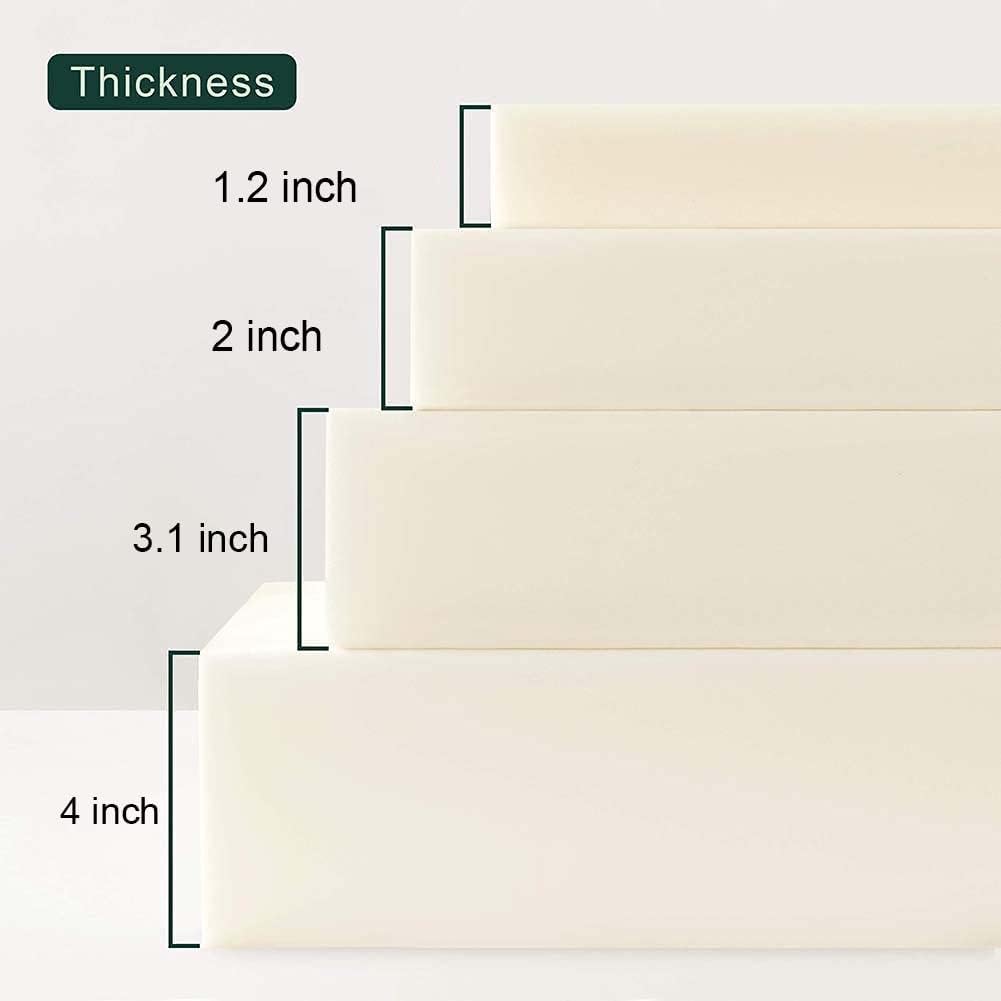 Multipurpose Upholstery Foam,High Density Foam Cushion Thick Seat Pads Memory Foam Padding Sheet,Soft Foam Pad for Pet Mattress/Wood Case Lining/Chair Pad