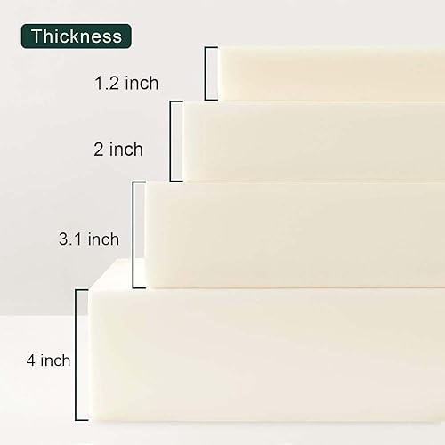 Miniatura 2 de YURRO Espuma de tapicería multiusos, cojín de espuma de alta densidad, almohadillas de asiento gruesas, hoja de acolchado de espuma viscoelástica,