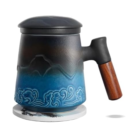 ZENS 450ML Ceramic Tea Infuser Mug Cover