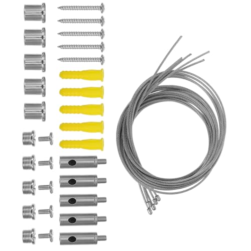 Operitacx 5sets Photo Wire Rope Panel Suspension Wire Ropes Hanging Kit Ceiling Light Hanger Practical Lamp