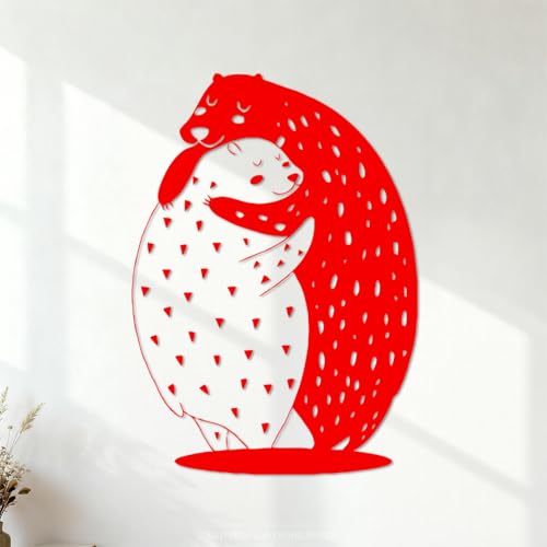 Adesivi murali in PVC Due adorabili orsetti animali del bosco 34x47.8cm Cultura del tatuaggio Rosso