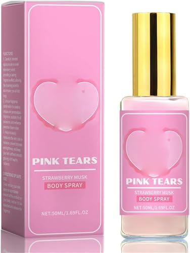 Pink Tears Body Mist,Fresh Strawberry Body Milk Spray,Long-Lasting Fragrance Perfumes for Women