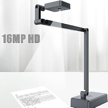USB Document Camera, 4K Ultra 16MP Document Webcam with Adjustable Angle, Auto Manual Focus, Brightness Adjustment for Distance Learning, Remote Teaching, Web Conferencing, etc
