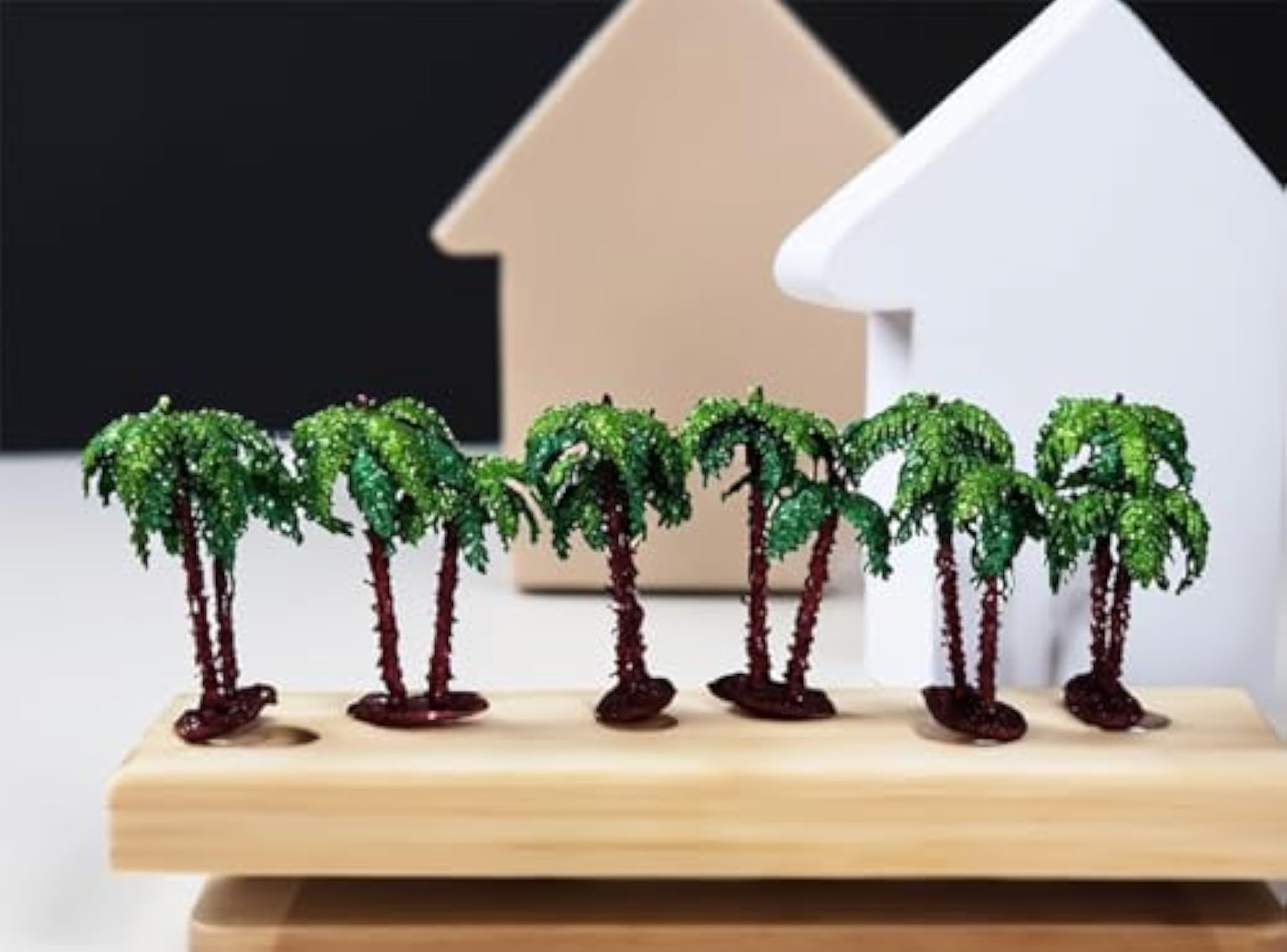 Artificial Mini Glittered Plastic Tree for Project Making (6 Pieces)