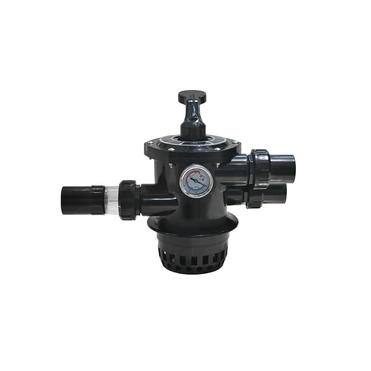 Swimming Pool Multi Port Valve 1.5 inch Top Mount MultiPort Valve Replacement for Swimming Pool Sand Filter Water Filter System Machine, ABS material with heavy-duty plastic handle
