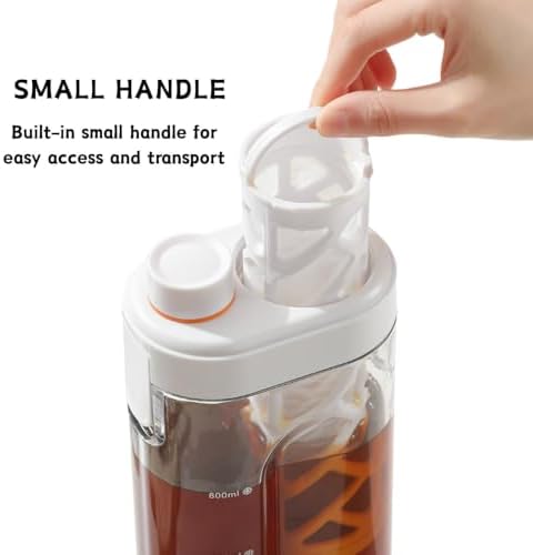 Peifly Cold Brew Coffee Maker,33 oz BPA free Pitcher with 350-Mesh Ultra-Fine Filter, Refrigerator Horizontal Stackable Space Saving, Airtight & Leak-Proof for Iced Coffee,Tea & Lemonade (Black) — view 4