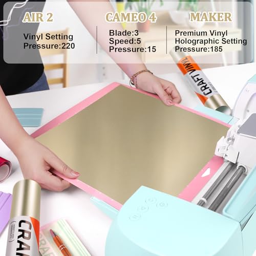 Matte Metallic Champagne Gold Permanent Vinyl Roll 12" x10ft Permanent Craft Gold Vinyl for Signs Letters by WRAPXPERT - Used condition - Image 3