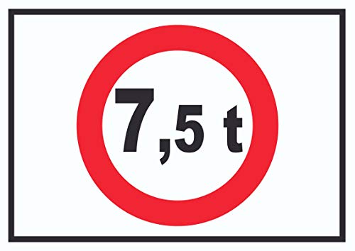 HB-Druck Durchfahrt verboten 7,5 Tonnen Symbol Schild A4 (210x297mm)